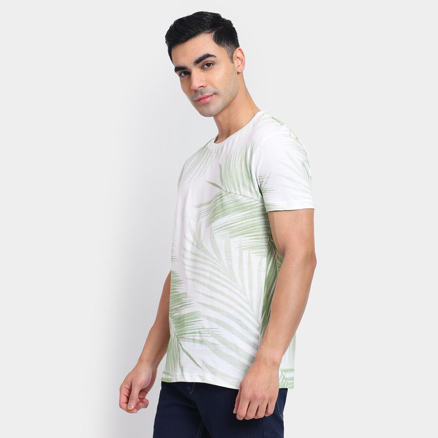 Men's 100% Cotton Round Neck Half Sleeves T-Shirt , Light Green, large image number null